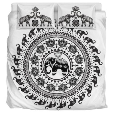 Elephant Mandala White - Bedding Set Bedding Set