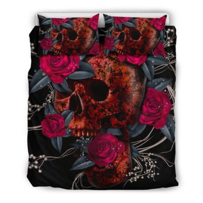 Red Rose Skull - Bedding Set Bedding Set