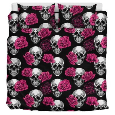 Pink Floral Skull - Bedding Set Bedding Set