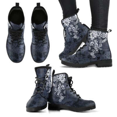 Bohemian Black & Gray Leather Boots