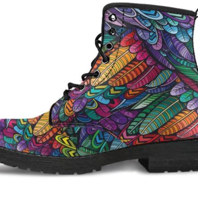 Bohemian Feather Color Leather Boots