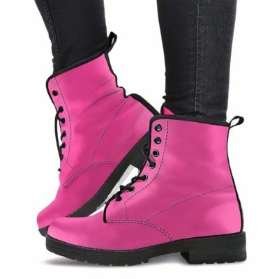 Full Pink Leather Boots