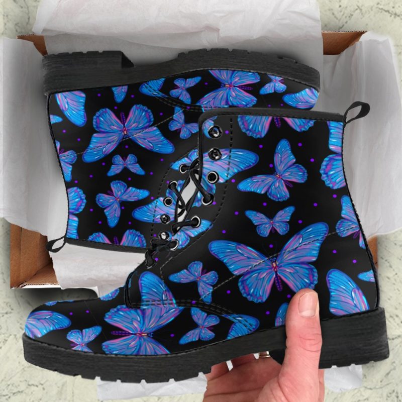 Bohemian Butterfly Leather Boots