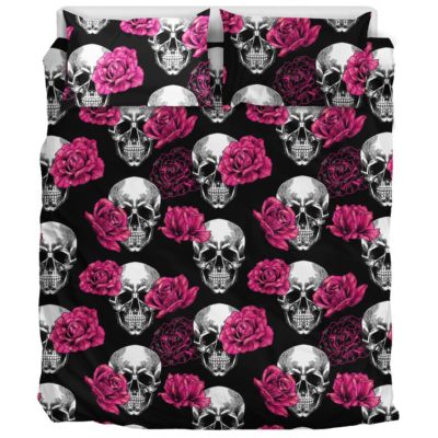 Pink Floral Skull - Bedding Set Bedding Set