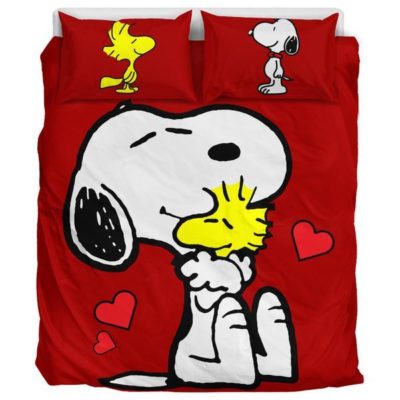 Red Snoopy and Woodstock - Bedding Set Bedding Set