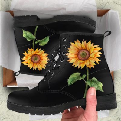Bohemian Sunflower Leather Boots
