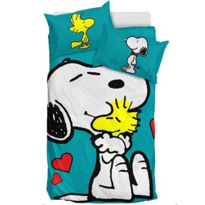 Turquoise Snoopy And Woodstock - Bedding Set Bedding Set