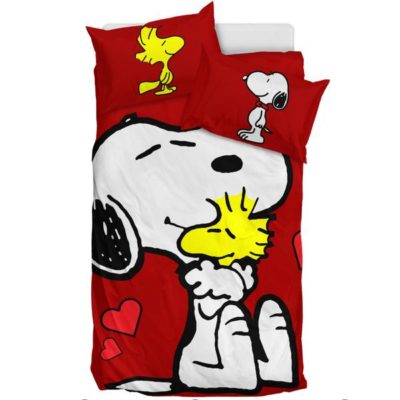 Red Snoopy and Woodstock - Bedding Set Bedding Set