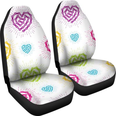 White Chain Heart Car Seat Covers (set of 2)