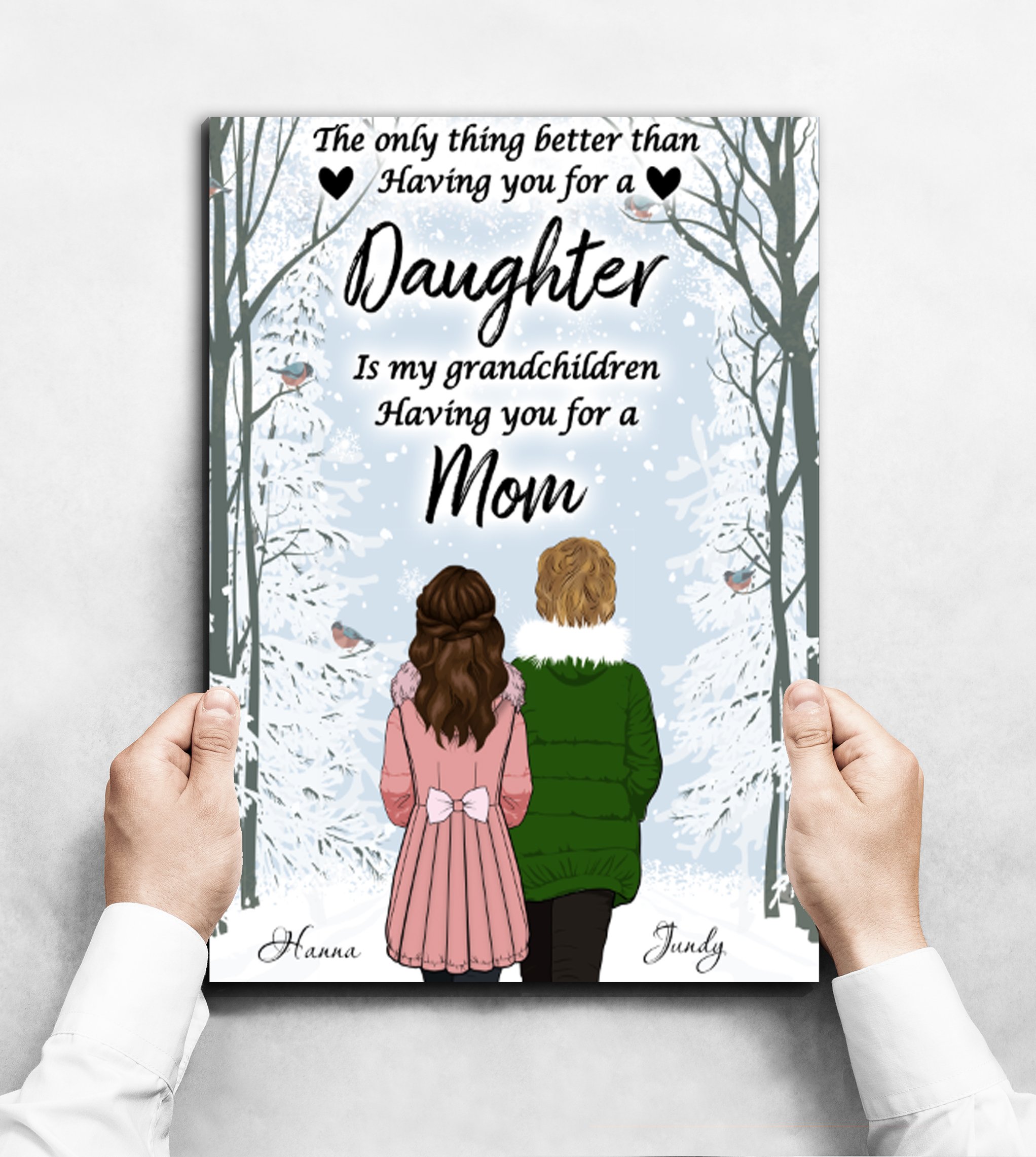 Custom personalized canvas prints wall art Mother's day gifts idea, Christmas, birthday presents for mom from daughter - A Mother Daughter Bond