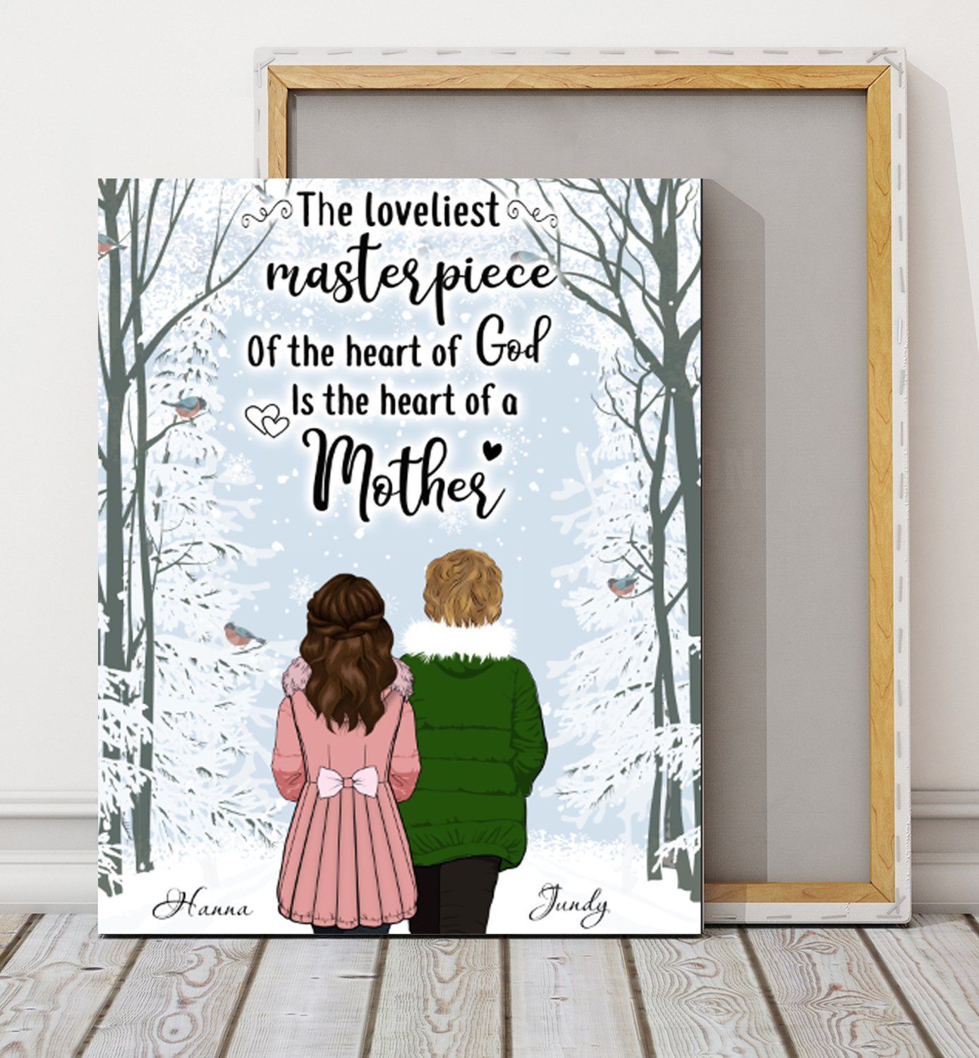 Custom personalized canvas prints wall art Mother's day gifts idea, Christmas, birthday presents for mom from daughter - The Heart of Mother