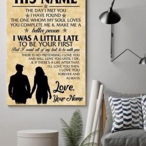 Customized I Love You Poster Canvas Portrait Poster Canvas for Couple Wife Husband or Girlfriend Boyfriend Valentine's Day Wedding Anniversary Gift