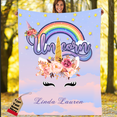 Unicorn personalized your name - Fleece Blanket,  unicorn lovers,  you,  her,  him, trending product