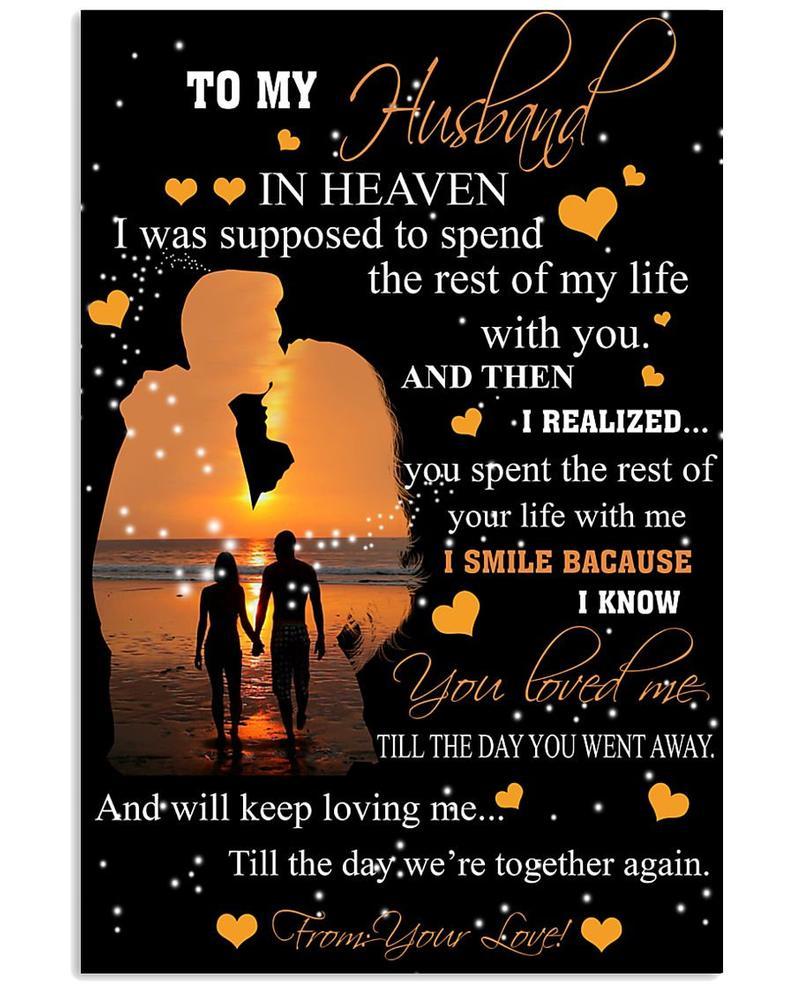Couple Poster Canvas To My Husband in Heaven Poster Canvas Farmhouse