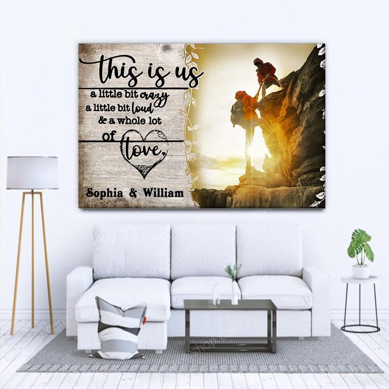 Personalized Poster Canvas This Is Us Hiking Couple, Hiking Hobby Poster Canvas, Couple Gift, Wife And Husband Poster Canvas, Valentine's Day Gift
