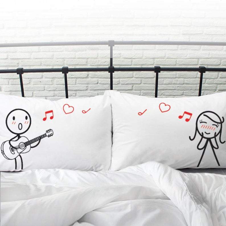 Poster Canvas Pillow - Couples Gift Pillow - Guitar Lover Gift - Valentine gift for her and him (the girl item)