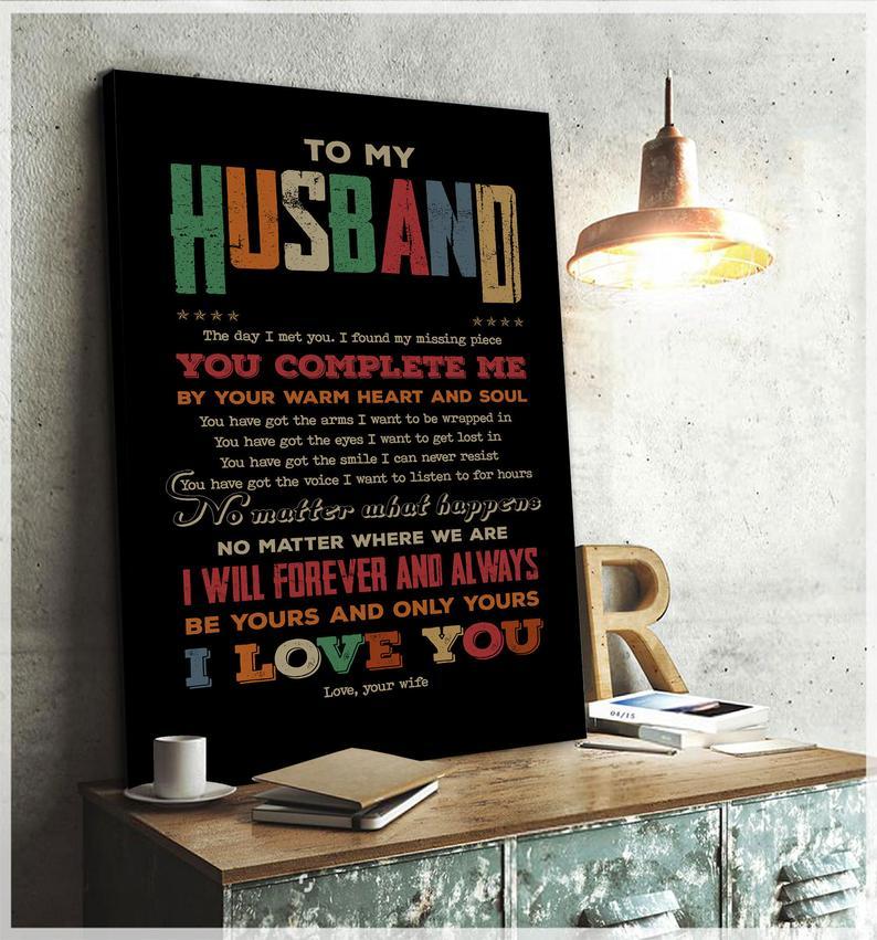 Couple Poster Canvas To My Husband - Gift for valentine, anniversary - Vintage - I Love You - Poster Canvas Wall Decor, Poster Canvas, Home Decor