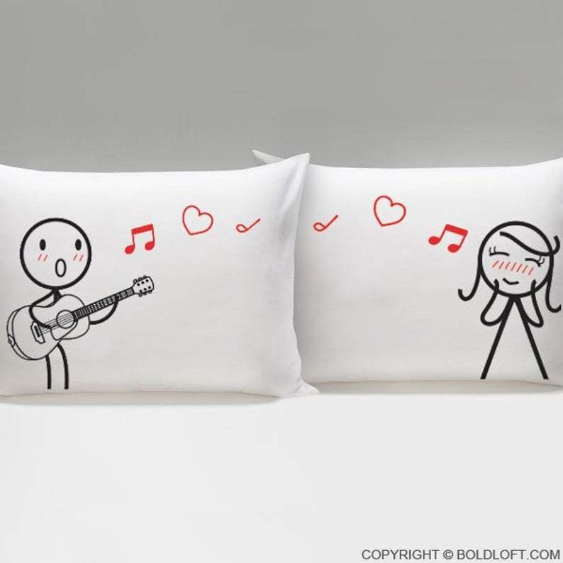 Poster Canvas Pillow - Couples Gift Pillow - Guitar Lover Gift - Valentine gift for her and him (the boy item)