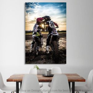 Biker Couples Partner For Life Poster Canvas Art and Poster Canvas LN Valentine Gift For Her Valentine Gift For Him