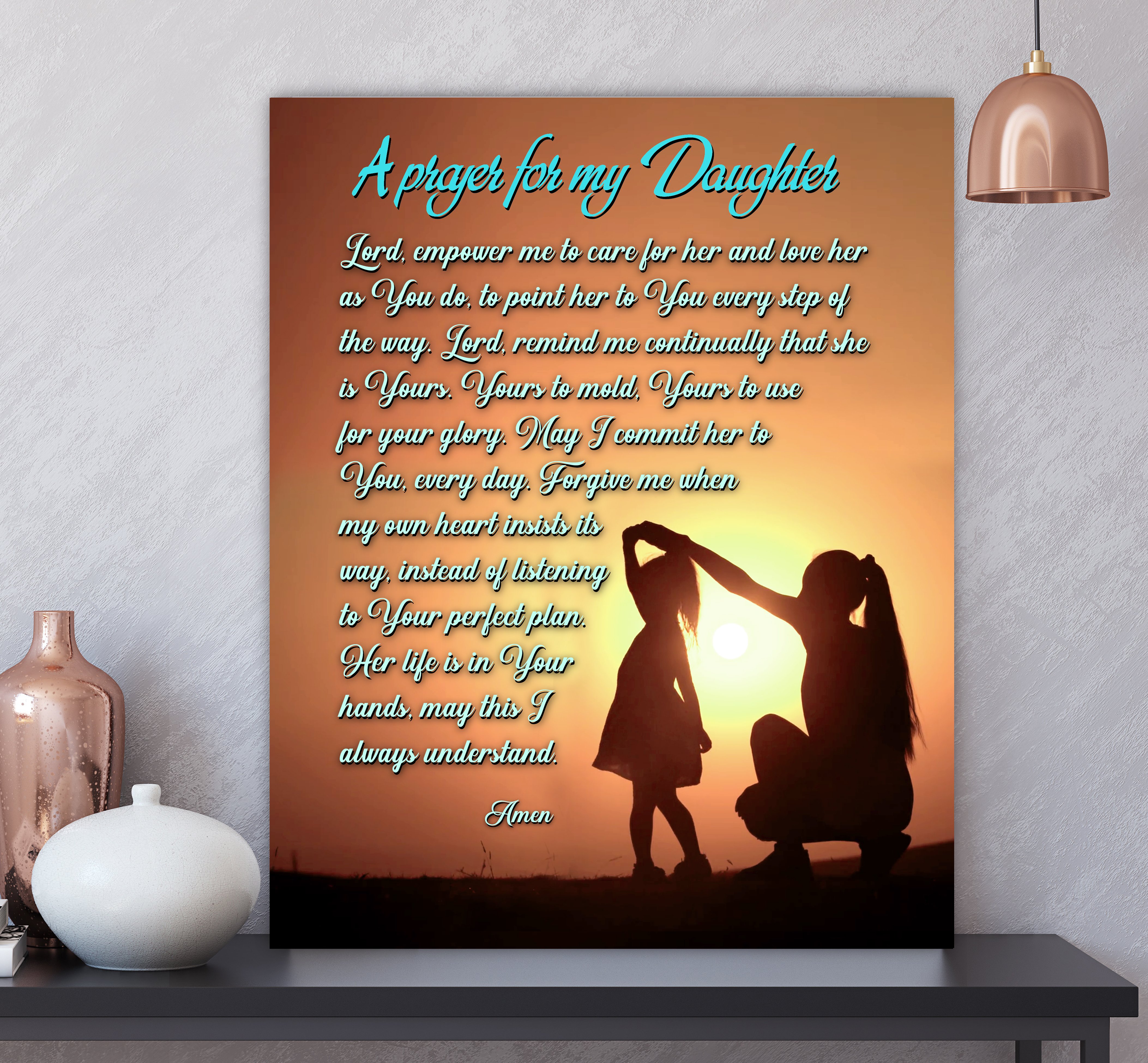 Custom personalized photo to canvas prints wall art gifts idea, pictures on canvas Christmas, birthday presents for daughter & son - A Prayer For My Daughter