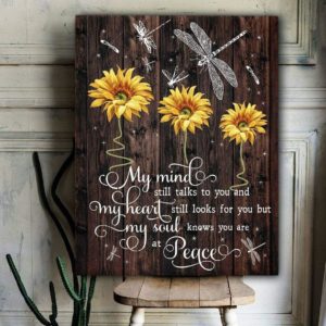 My Heart Still Looks For You Sunflower Dragonfly Rest In Peace Quote Sunflower Poster Canvas Poster Canvas PA