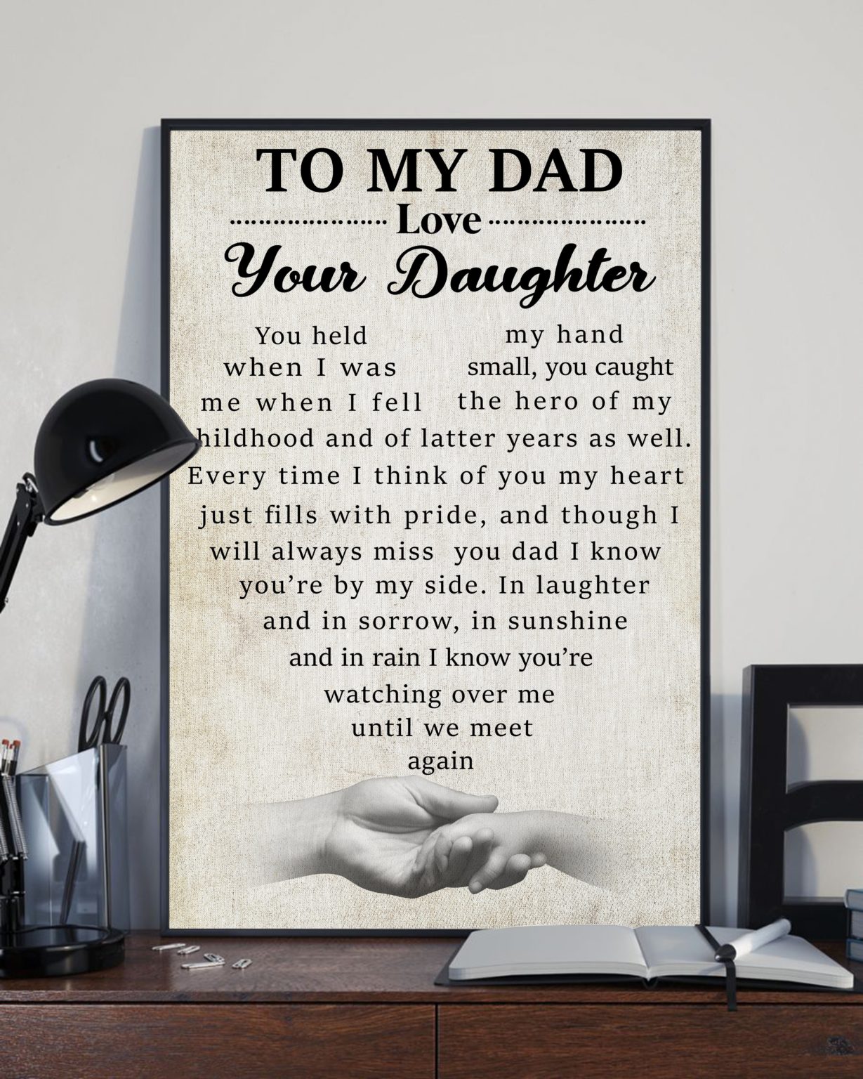 To My Dad Your Daughter Memorial Poster Canvas Art Hoodie
