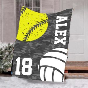 Personalized Softball Volleyball Blanket  Son  Daughter