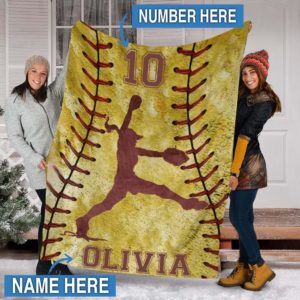 Personalized Softball Blanket 2 Perfect  Daughter