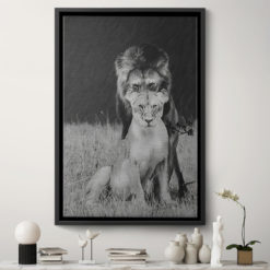 Lion Love Couple Poster Canvas Prints #2109V