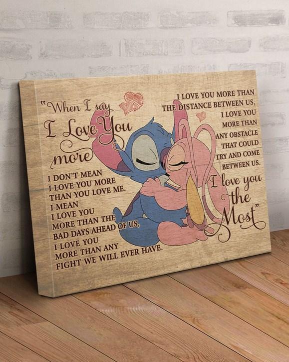Limited Edition Gallery Wrapped Poster Canvas - Gift for Husband/Wife, Boyfriend/Girl Friend - Birthday, Annviersary gift - I love you more than the distance between us