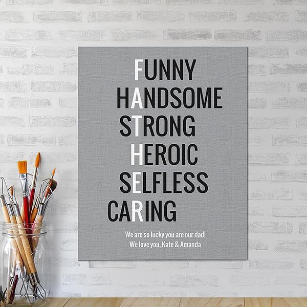 Father Acronym Personalized Poster Canvas