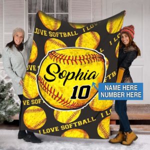 Personalized Softball Blanket   Son
