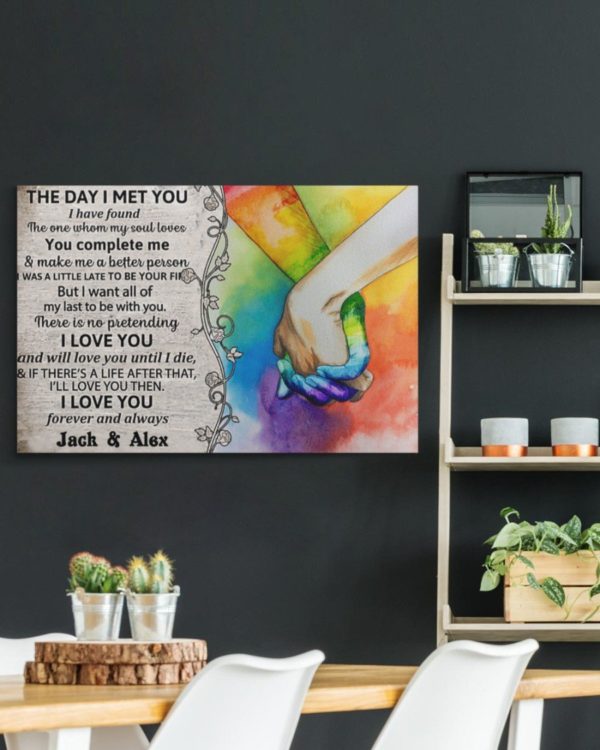LGBT The Day I Met You Gallery Wrapped Poster Canvas -Gift for her/him on Valentine - Couple gift