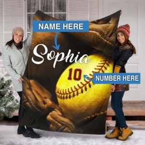 Personalized Softball Glove 2 Blanket Perfect  Son