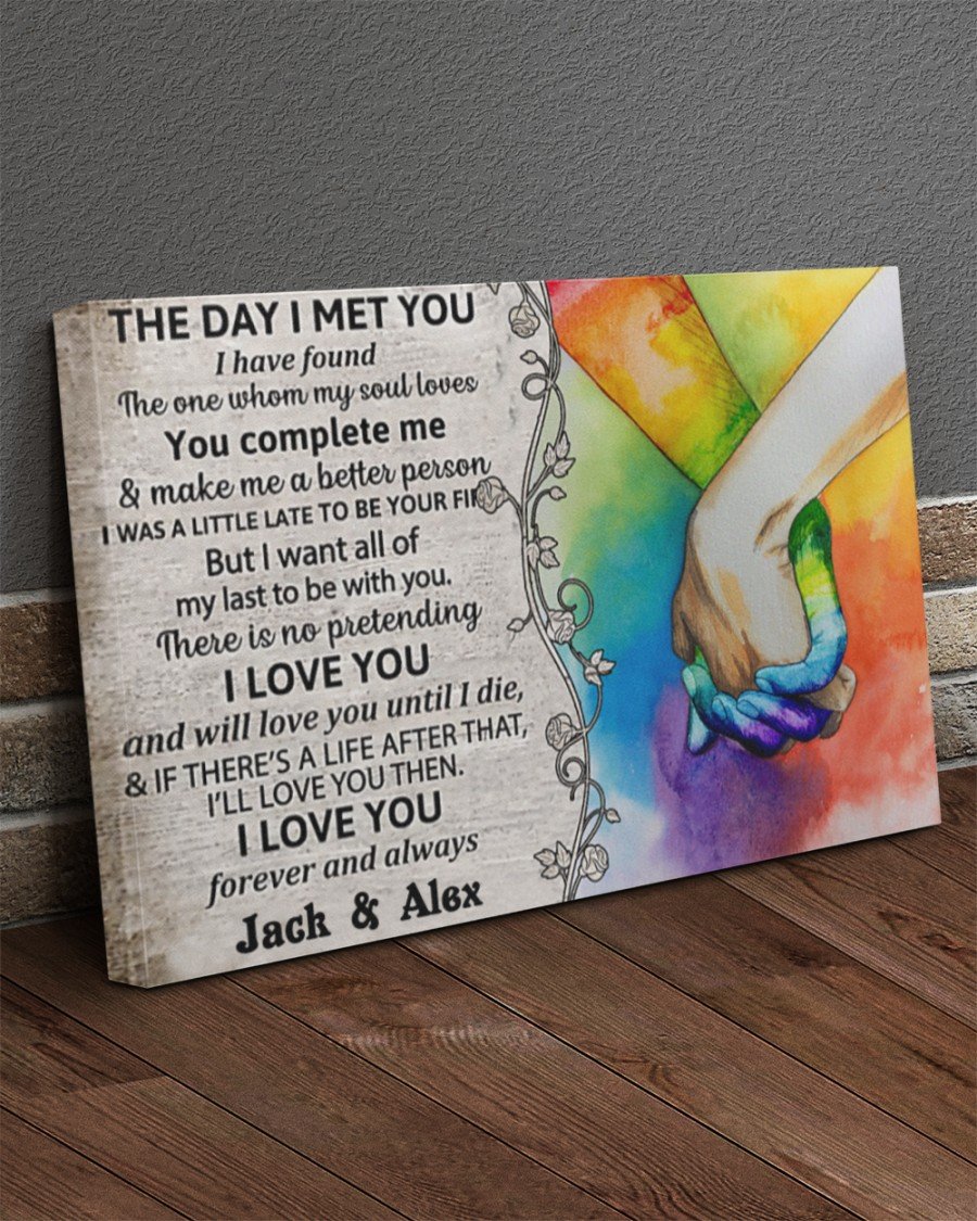 LGBT The Day I Met You Gallery Wrapped Poster Canvas -Gift for her/him on Valentine - Couple gift
