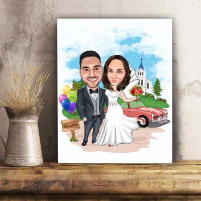 Custom personalized couple canvas prints- Anniversary Wedding