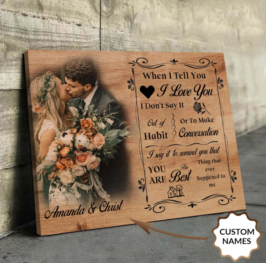 Personalized Poster Canvas - Valentine gift for him/her - Anniversary, wedding gift - You are the best I love you