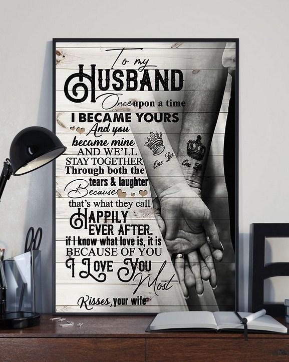 Poster Canvas - To My Husband - Hand In Hand - Once Upon A Time Vertical Poster Canvas