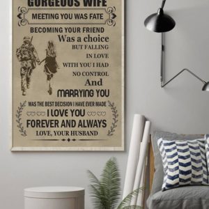 Soldier Husband To My Wife Poster Canvas Poster Canvas HG Valentine Gift For Her Valentines Gifts For Coworkers