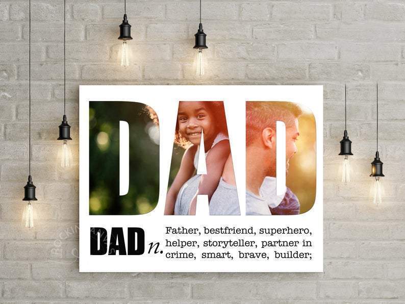 Dad custom gift, Gift from daughter, custom father's day print, Gift For Dad, Father's Day Poster Canvas, First Father?s Day