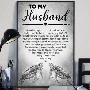 Poster Canvas - Turtle Poster Canvas - Gift for Husband - You're the reason for sweet yesterday and my promise for tomorrow - Anniversary gift, Birthday gift