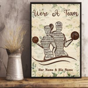 Fitness We're A Team Poster Canvas - You got me I got us - Valentine gift for him/her - Couple gift
