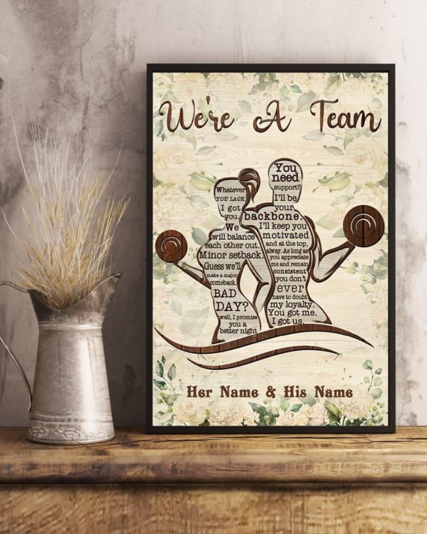 Fitness We're A Team Poster Canvas - You got me I got us - Valentine gift for him/her - Couple gift