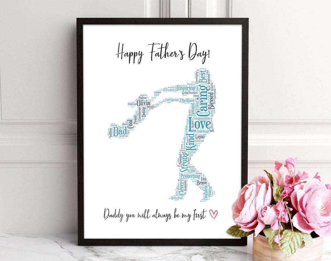 Dad Gifts from Daughter to Daddy Poster Canvas Sign Framed Personalized Father's Day Gift Daddy Birthday Present Poster Canvas
