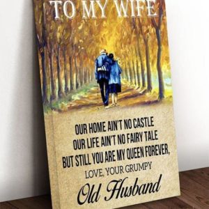 Old Husband To My Wife I Love You Poster Canvas Art and Poster Canvas HG Valentine Gift For Him Valentine Gift For Husband Valentines Gifts For Coworkers