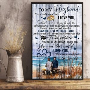 Couple Poster Canvas - Gift for him/husband - Anniversary gift, Birthday gift - I cannot live without you