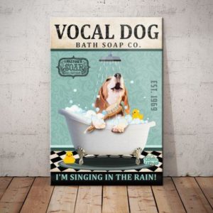 Beagle Dog Bath Soap Company Poster Canvas