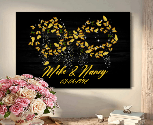 Personalized Butterfly Poster Canvas, The endless love - Matte Poster Canvas, custom Poster Canvas, gift for you, valentine gift for her, gift for him ,love gift, valentine gift