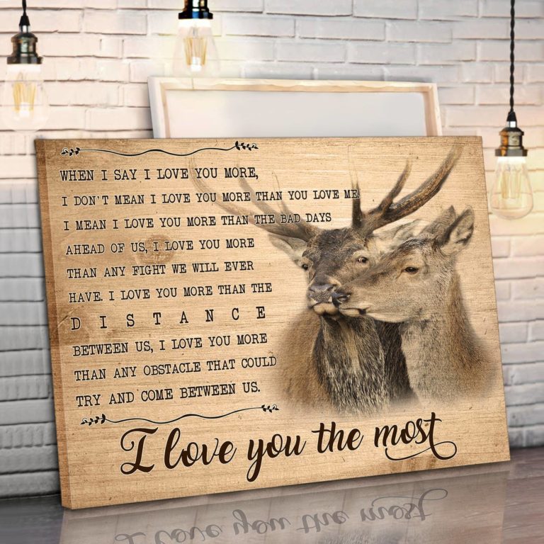 Deer I Love You The Most - Matte Canvas, couple, deer lover, living room picture