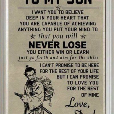 Samurai Dad - to My Son believe deep in your heart Christmas gift family custom name canvas print #V